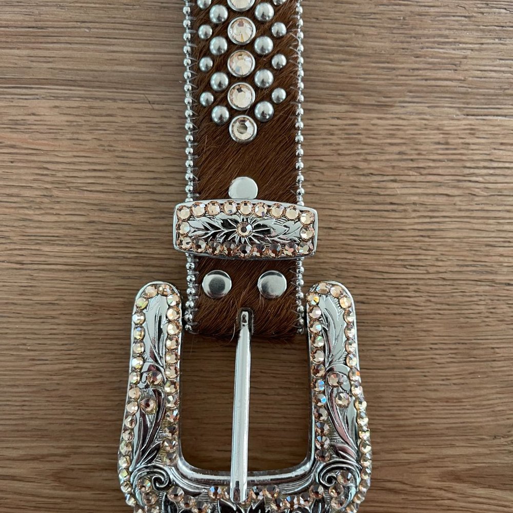 B.B. Simon Solid Brown Hide And Brown Swarovski C… - image 4